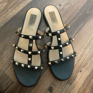 Valentino Rockstud caged flat sandal